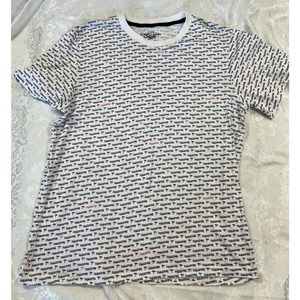 Paradise Short Sleeve Shirt white, black and pink EUC Size XL